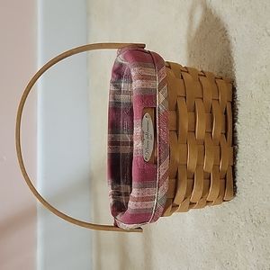 Longaberger Basket with liner and plastic protector